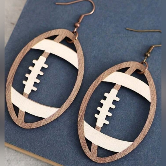 Jewelry - NEW‼️Wooden Football Earrings